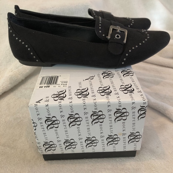 Black Rock & Republic Suede Oxford Flat - Picture 2 of 4